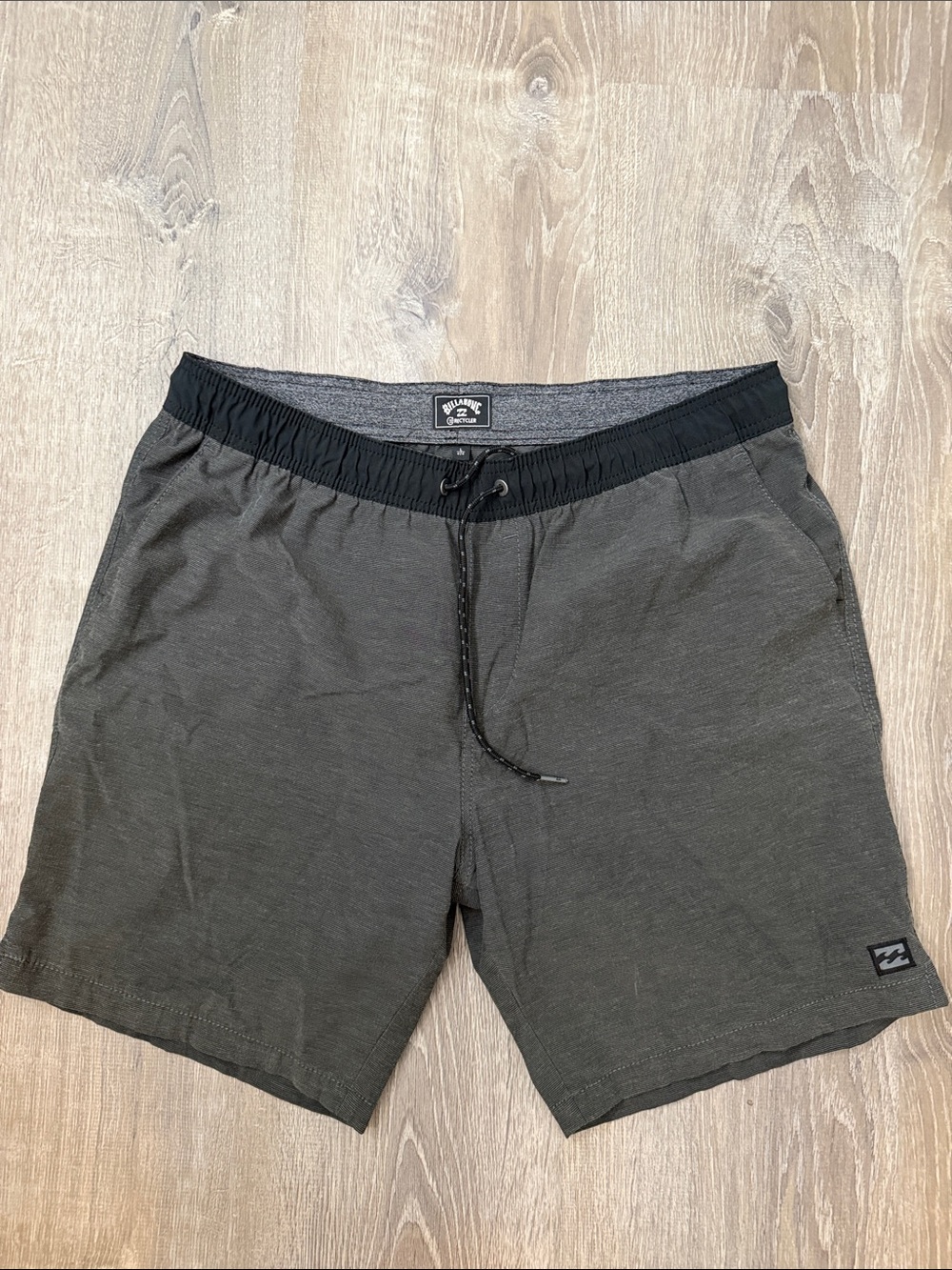 Billabong Men's Charcoal Gray Hybrid Shorts with Black Waistband